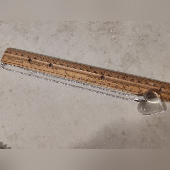 Stunning Clear Crystal Lalique Heart Necklace - Picture 15 of 16